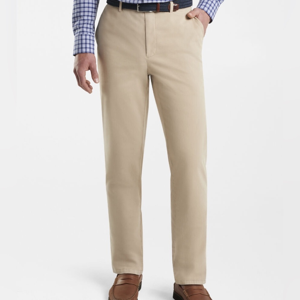 Peter Millar Crown Fleece Pants Flat Front Pant Golf Trouser Mens Size 33 Khakis